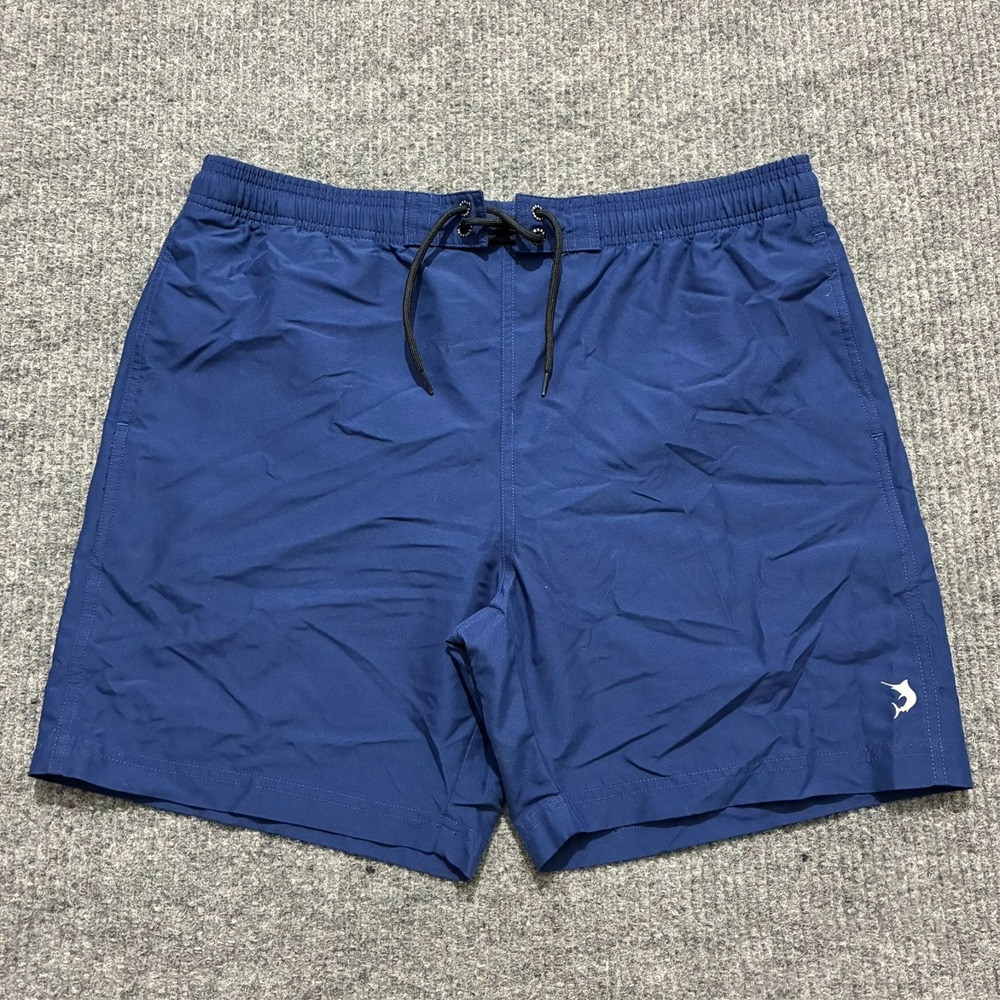 Reel Legends Swim Shorts Mens Size Medium Navy Mesh Lined Drawstring Pull On